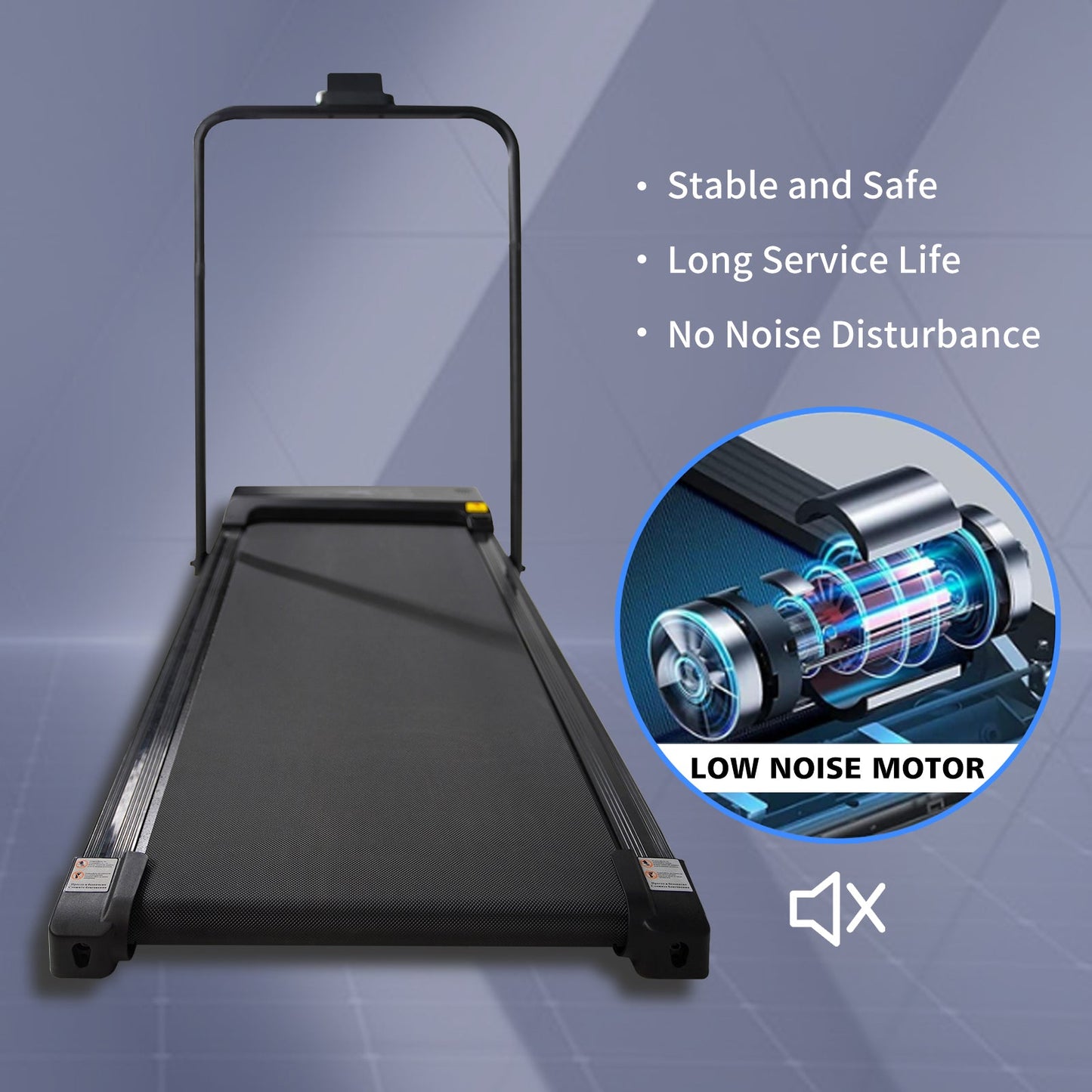Walking Pad Treadmill Under Desk 2 in 1 Folding Portable Treadmill for Home Office Walking Jogging Machine 240 lb Capacity Black - Korvel