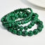 Vintage malachite beaded bracelet stacking style green bracelet men and women elastic jewelry - Korvel