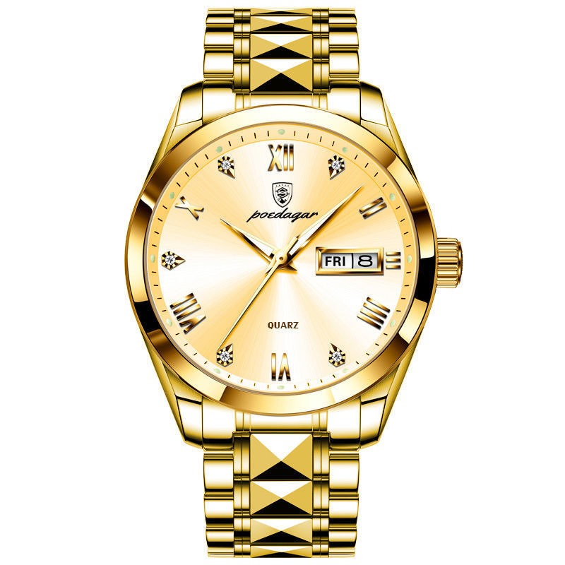 Reloj de Hombre Suizo Impermeable con Doble Calendario y Brillo
