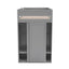 Wood Twin Size Loft Bed with Wardrobes and 2-Drawer Desk with Cabinet Gray - Korvel