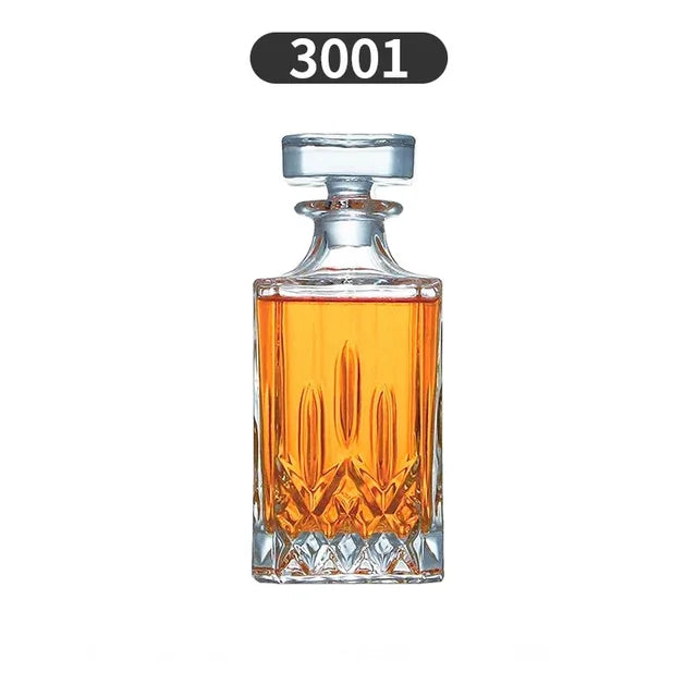 Crystal Glass Whiskey Decanter, Lead-Free, Luxury Barware, Wine Bottle, Home Party, 750ml - Korvel