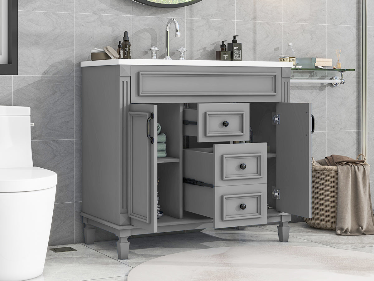 36'' Modern Bathroom Vanity with Soft Closing Doors