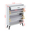 Shoe Cabinet , Shoe storage shelves, metal leg, White - Korvel
