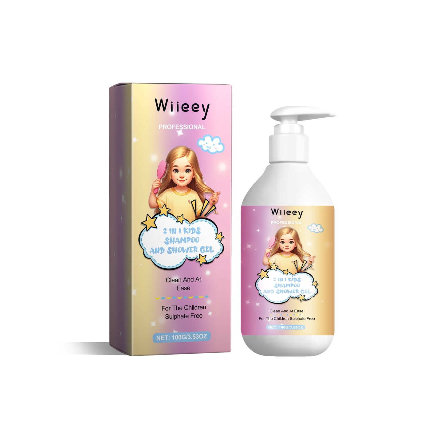2 In 1 Kids Shampoo And Shower Gel, Repair Dry Hair End And Scalp Massage Gently Clean And Smooth Hair - Korvel