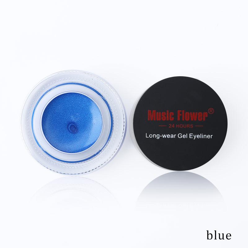 Music Flower Brand Black Waterproof Eyeliner Gel Makeup Cosmetic Gel Eye Liner With Brush 24 Hours Long-lasting - Korvel
