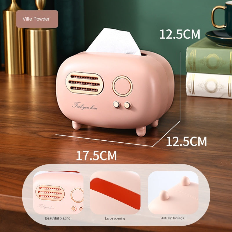 Paper towel box ABS light luxury retro style gift for living room, high-end home drawer paper towel box - Korvel