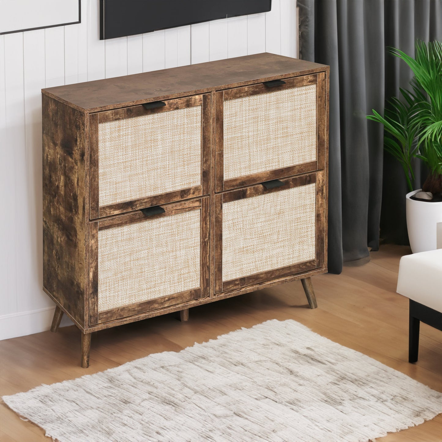 4-Door Freestanding Modern Shoe Rack for Entryway
