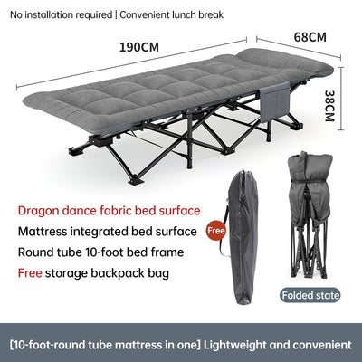 Outdoor camping bed, foldable beach bed, single garden siesta bed, with storage bag, lightweight. - Korvel