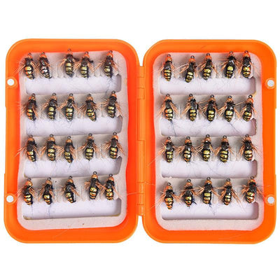 LEO 40pcs/box Fly Fishing Flies Lure High Carbon Steel Fly Tying Hooks for Trout Fishing Artificial Flies - Korvel
