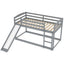 Twin over Twin Bunk Bed with Convertible Slide and Ladder Gray - Korvel