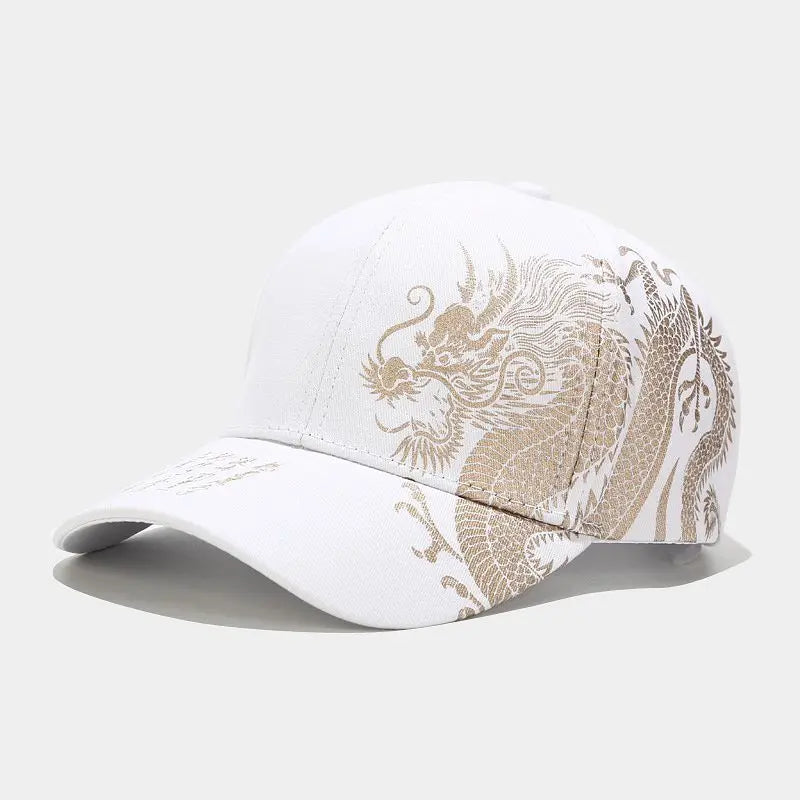 Casquette de baseball ajustable imprimée dragon universel
