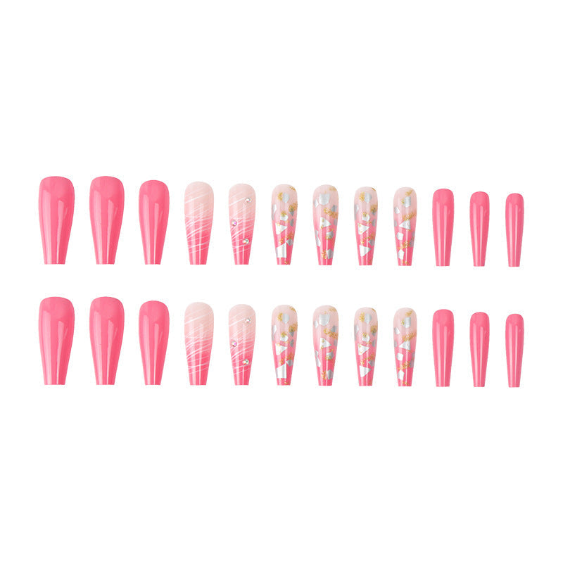 Wear The Same Type Of INS Shell Glitter Powder Spot Drill Nail Patch And Long Ballet Nail - Korvel