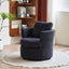 Rotating bucket chair living room comfortable circular sofa chair 360 degree rotating bucket chair armchair (black) - Korvel