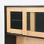 59 "H buffet side cabinet with storage door and power outlet, coffee bar cabinet with wine rack, black and natural colors - Korvel