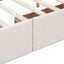 Upholstered Platform Bed with Classic Headboard and 4 Drawers No Box Spring Needed Linen Fabric Queen Size Beige - Korvel