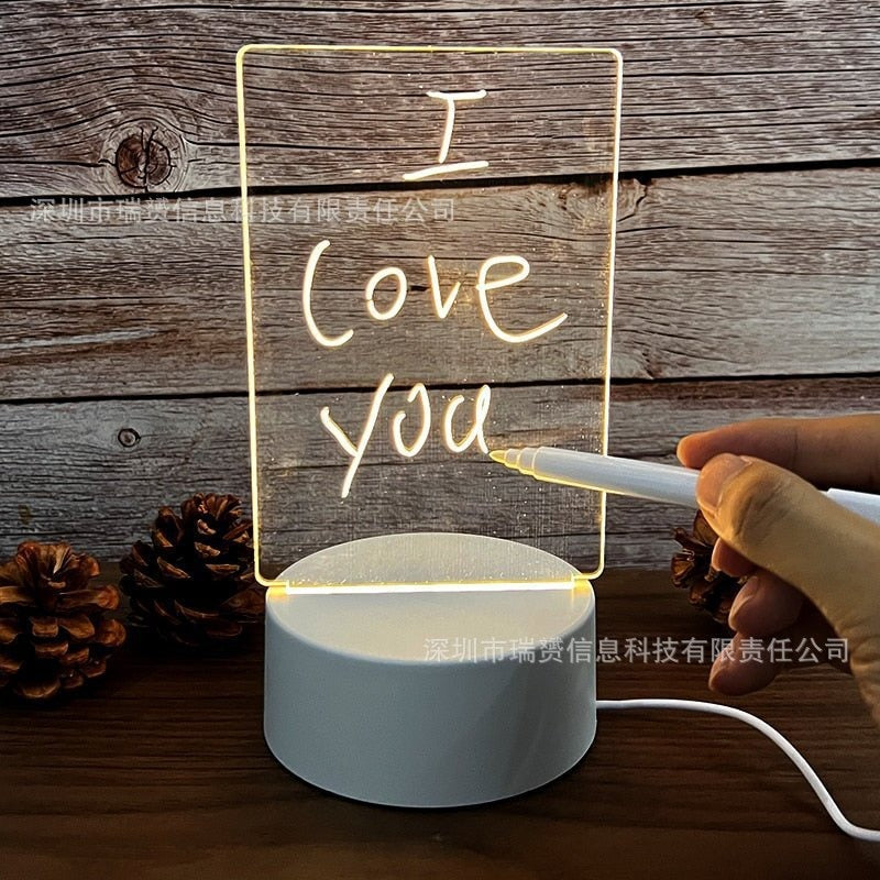 Tablero de Notas Acrílico Luminiscente Transparente para Tu Espacio