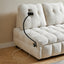 Beige Velvet Modern Sofa with Pull-Out Bed and USB Port