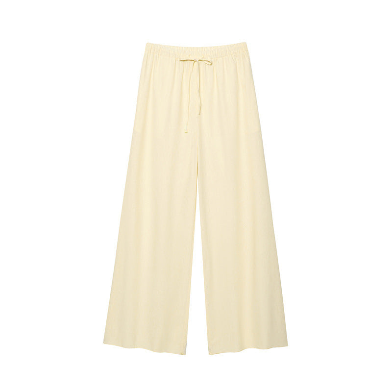 Elegant Solid Color Bubble Sleeve Blouse and Long Pants  Style Fashion Casual Loose Fit - Korvel