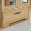 Light colored glass cabinet with adjustable glass frame, including cabinet light bulbs OAK with 2 doors and 1 drawer - Korvel
