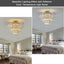 Gold Crystal Chandeliers,5-Tier Round Semi Flush Mount Chandelier Light Fixture,Large Contemporary Luxury Ceiling Lighting - Korvel