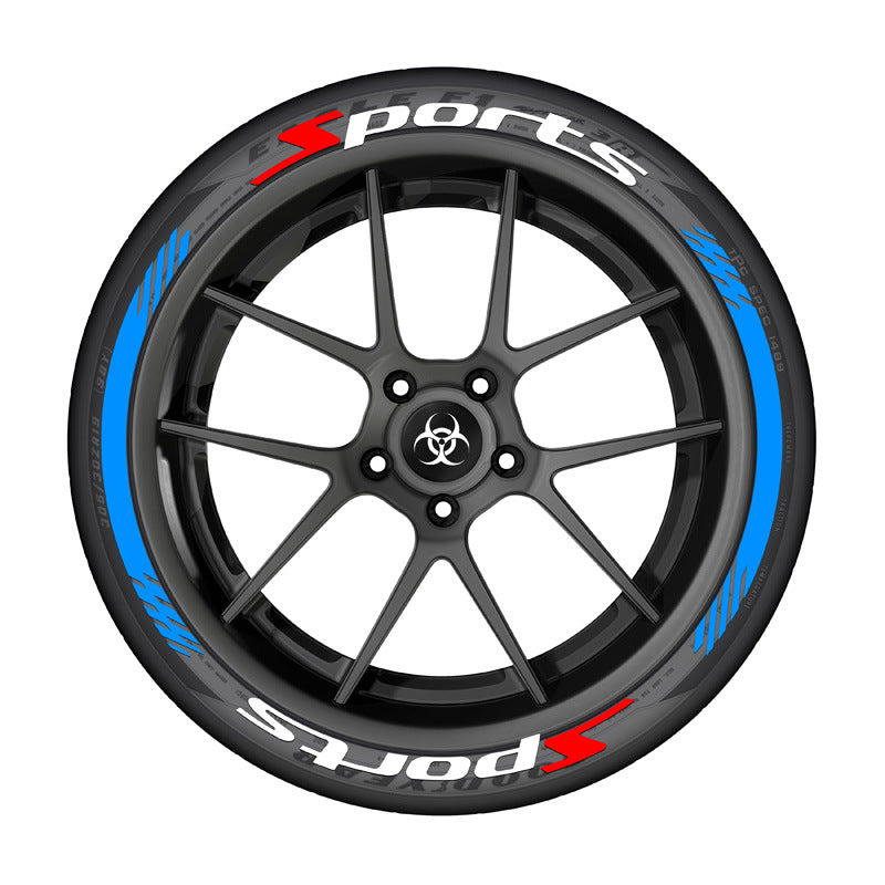 SPORTS series car tire letter sticker DIY sticker personalized modification sticker 3D three-dimensional all-in-ode tire sticker - Korvel