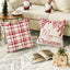 Christmas Snowflake Pillow Cover Linen Checkered Letter Printed Pillow Cover Christmas Theme Cushion Cover - Korvel