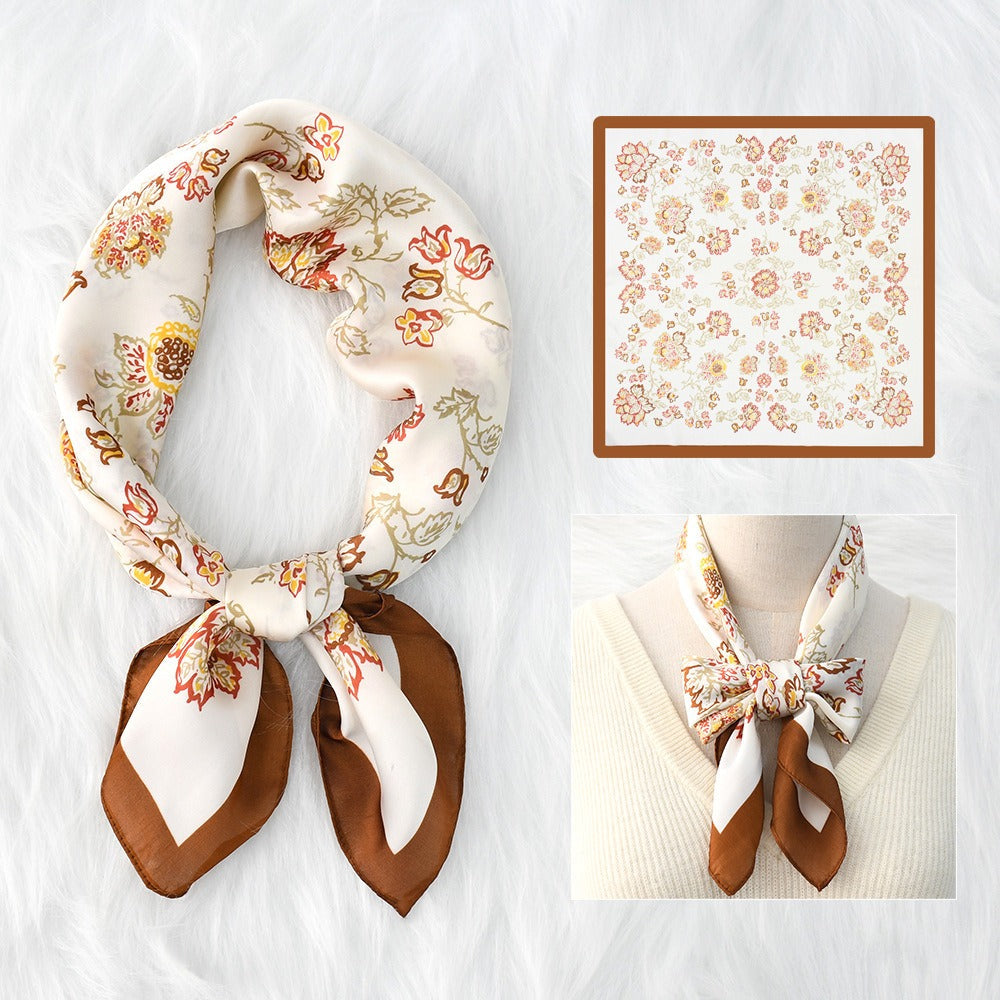 Silk Scarf Women's Sunscreen Beach Imitation Silk Versatile Silk Scarf Neckband - Korvel