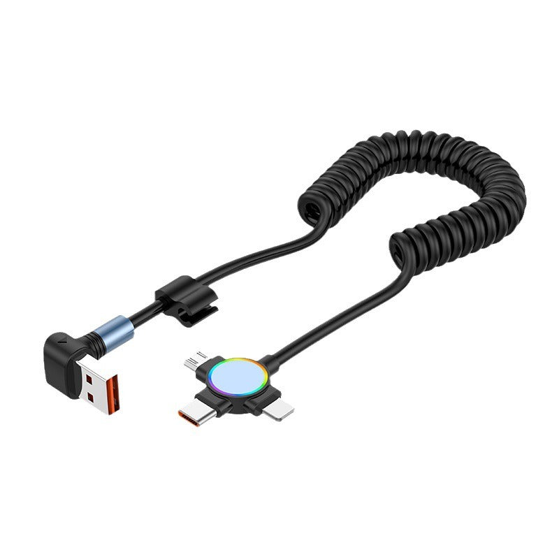 Câble de données USB rétractable trois en un pour charge rapide