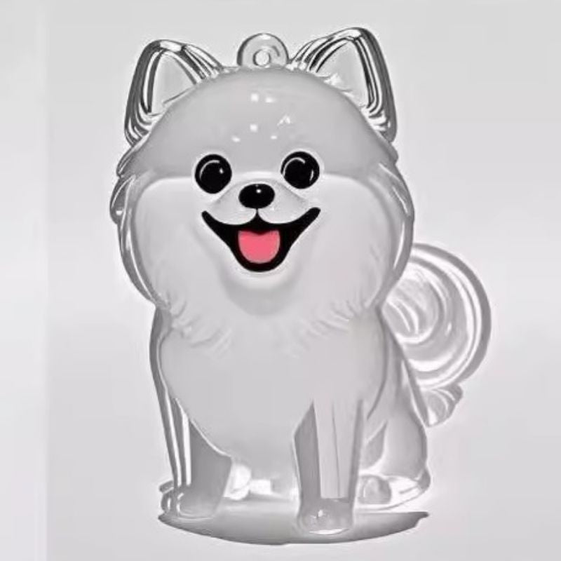 A transparent DIY pet hair memorial keychain box, a sweet keepsake for dog lovers. - Korvel