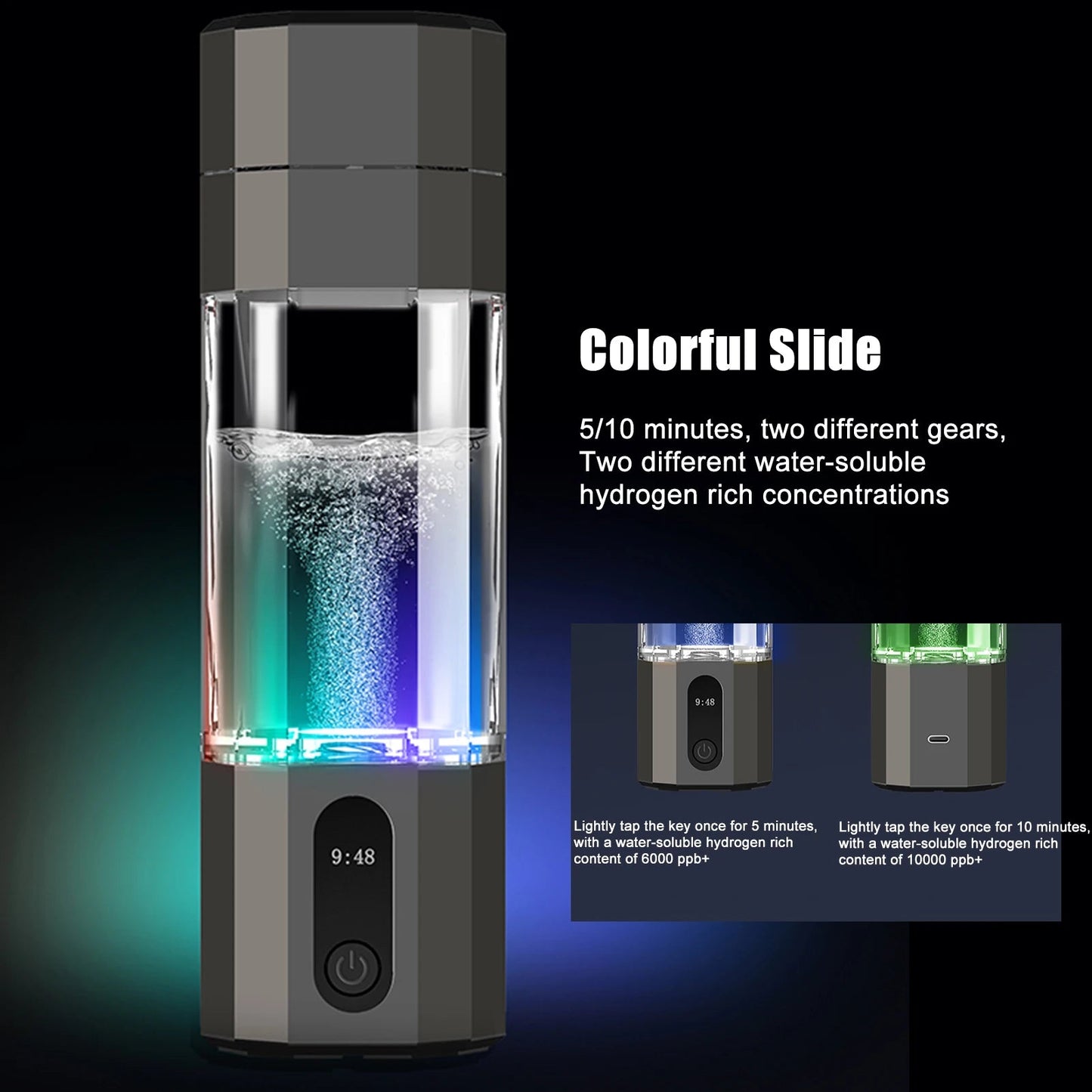 H60 Intelligent Hydrogen Rich Water Cup - Portable & Leak-Proof