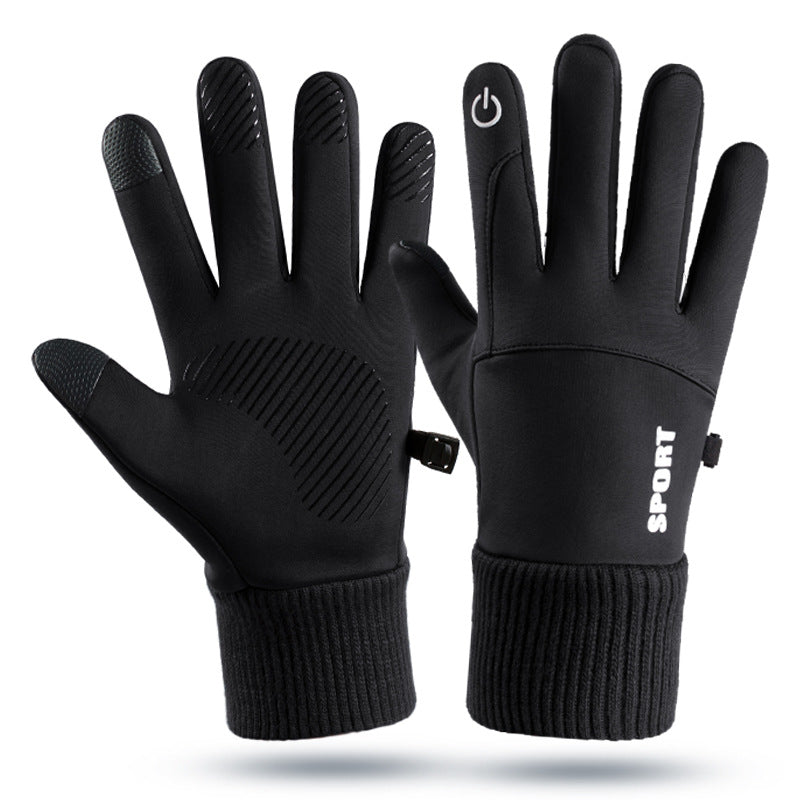 Outdoor gloves for men in winter warm and plush touch screen anti slip windproof and waterproof for women in winter - Korvel