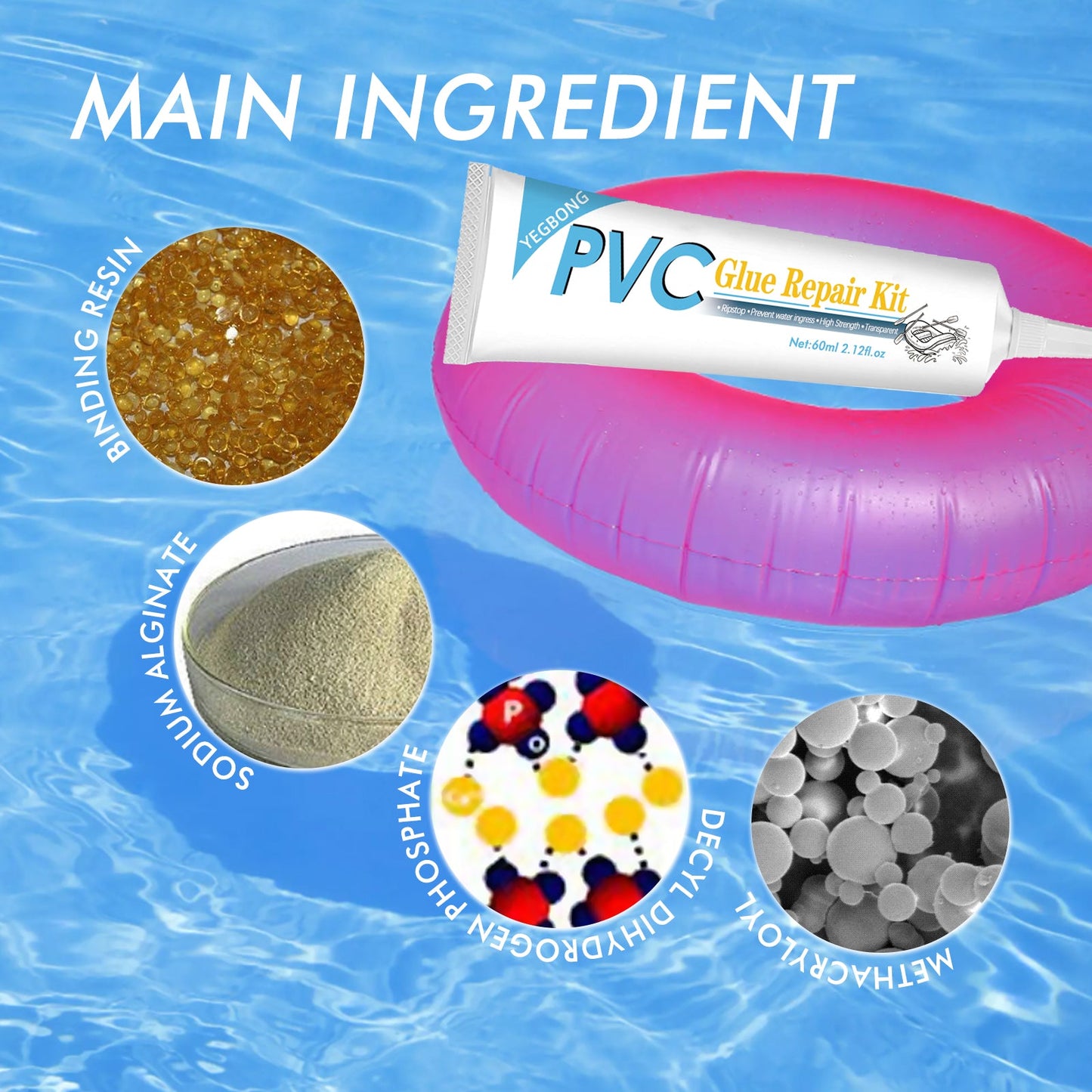 Pool Repair Kit, Swimming Ring Air Cushion Tent Crack Leakage Waterproof Transparent Adhesive Repair Subsidy - Korvel