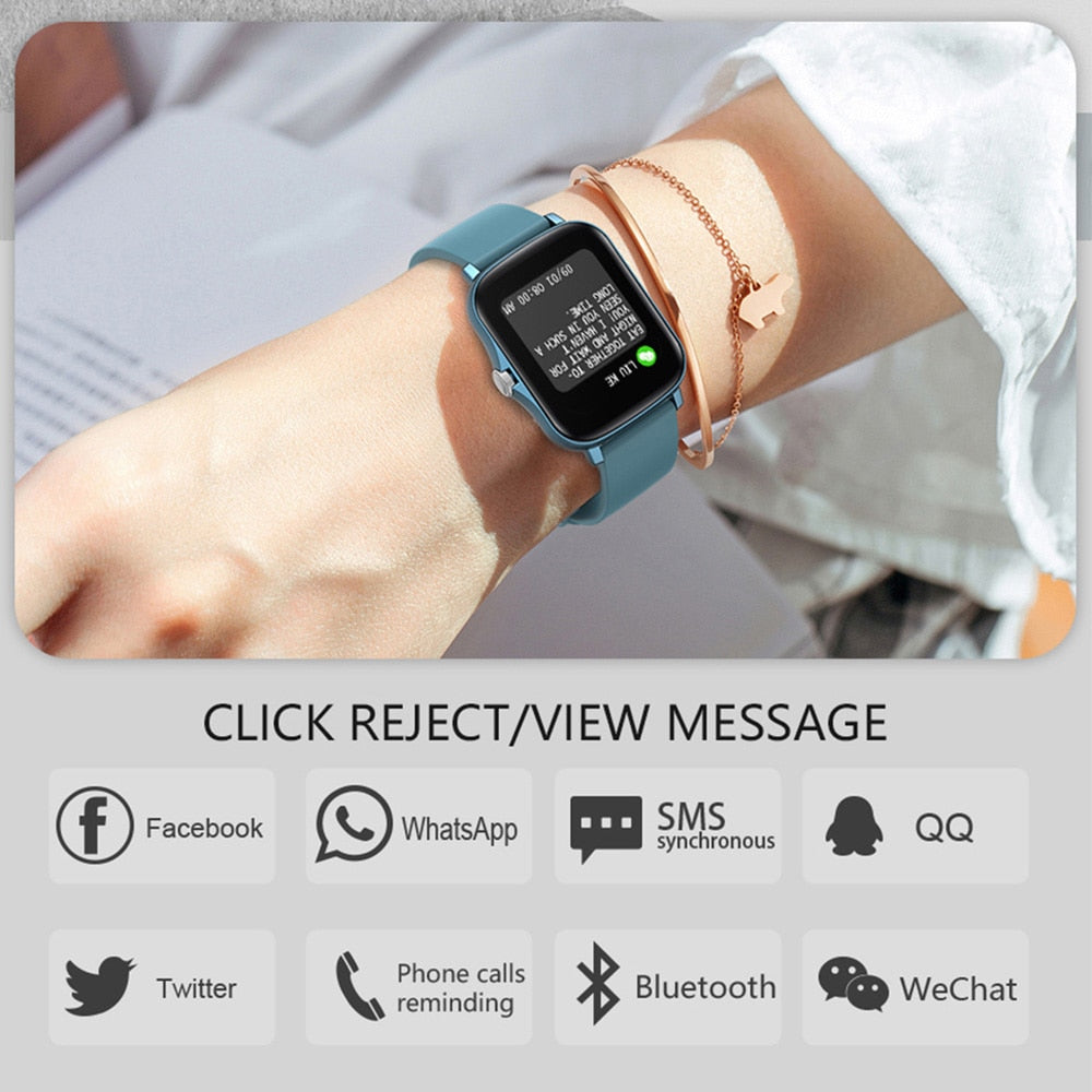 P8 Plus 1.69 inch Smart Watch Men Full Touch Fitness Tracker IP67 waterproof Women GTS 2 Smartwatch for Xiaomi phone - Korvel