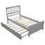 Twin size Platform Bed with Trundle Gray - Korvel