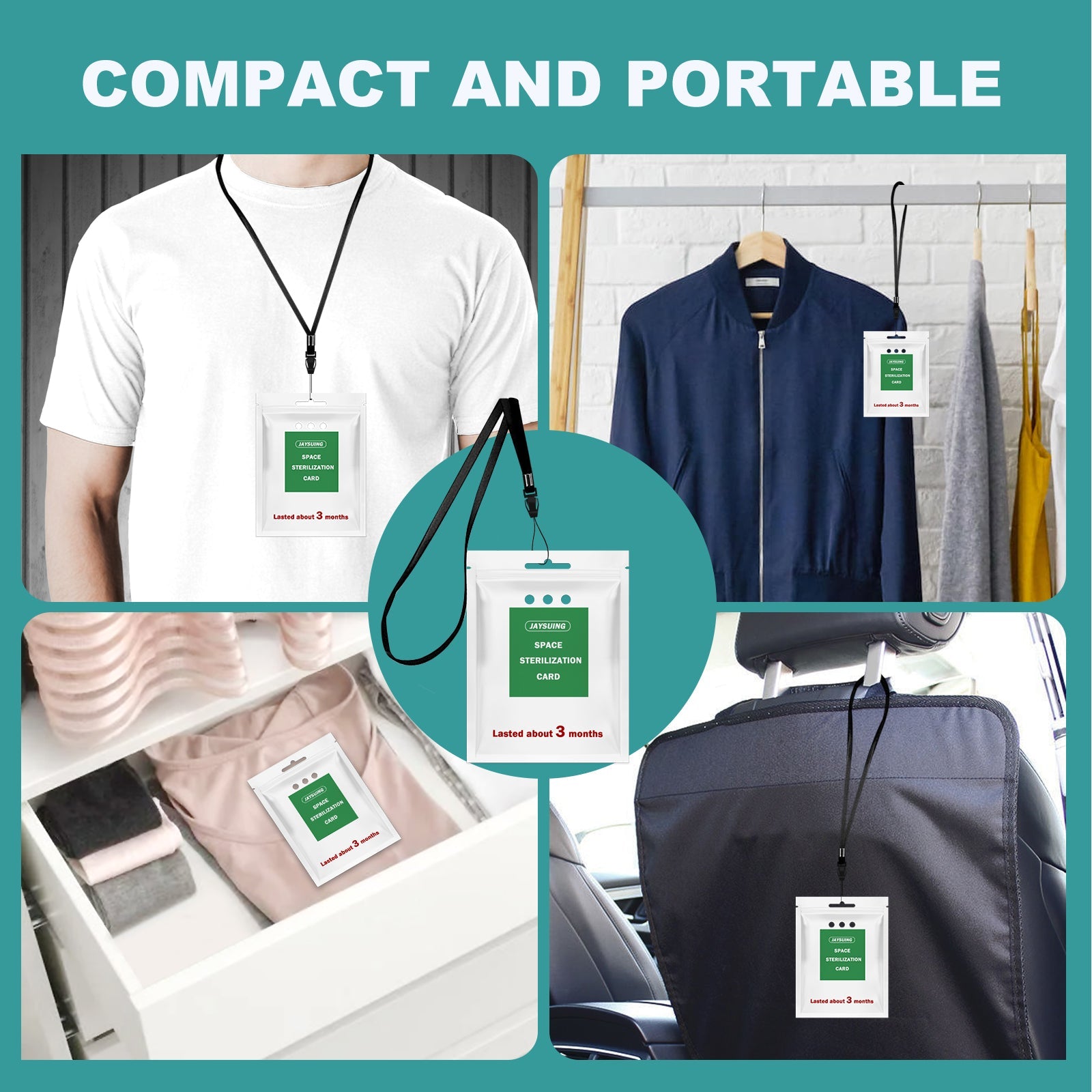 Space Purification Card Lanyard Easy To Carry Portable Space Air Purification Protection Card Stickers - Korvel