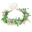 Forest style headwear with super fairy texture, simulated rose headband, flannel, rolled edges, rose green leaf garland - Korvel