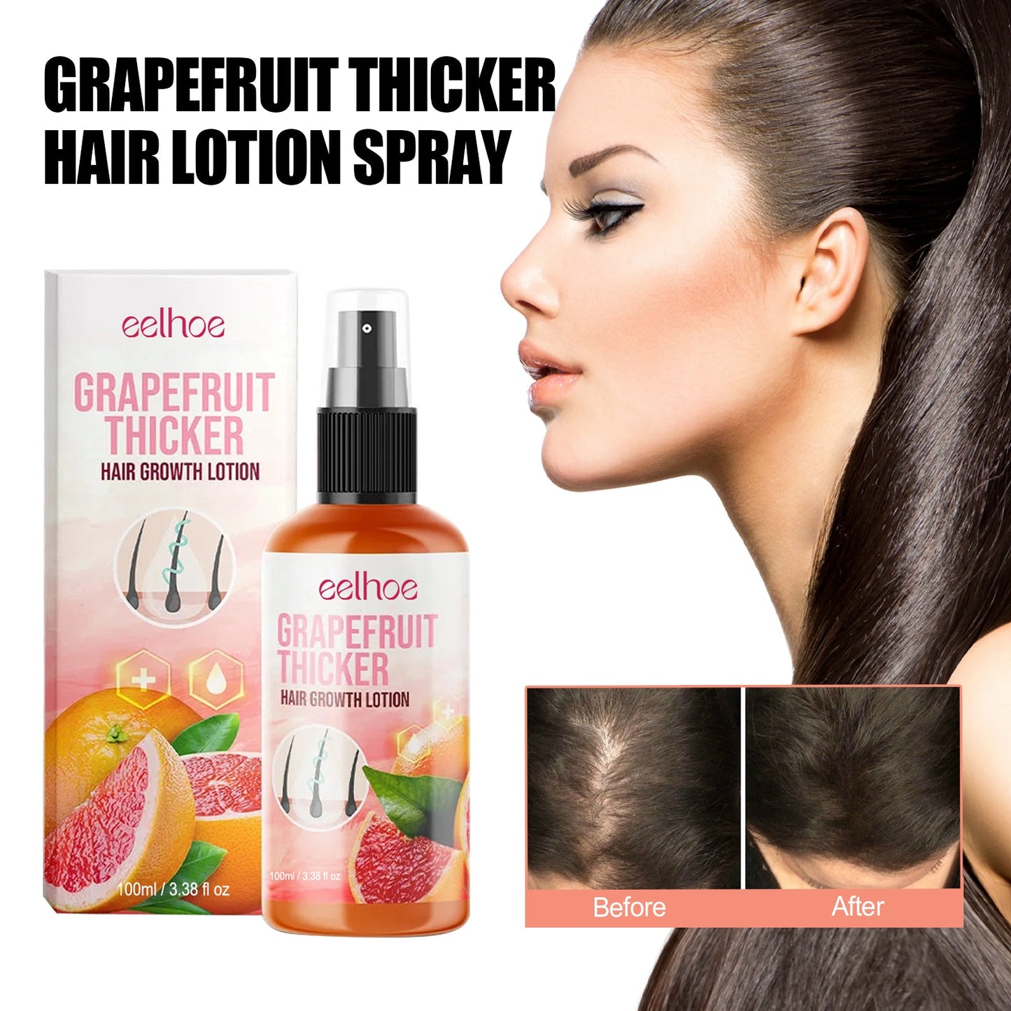 Grapefruit Hair Mist, Repair Damaged Hair Moisturizing And Thickening Hair Stabilization Spray - Korvel