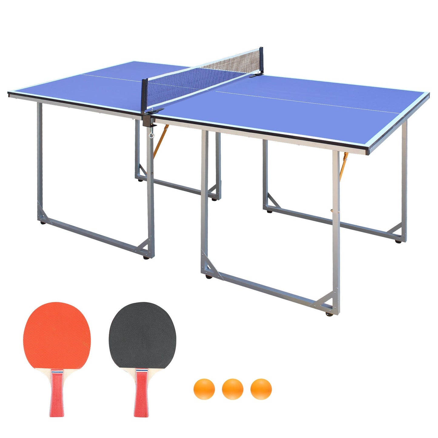 6ft Foldable Portable Table Tennis Table Set
