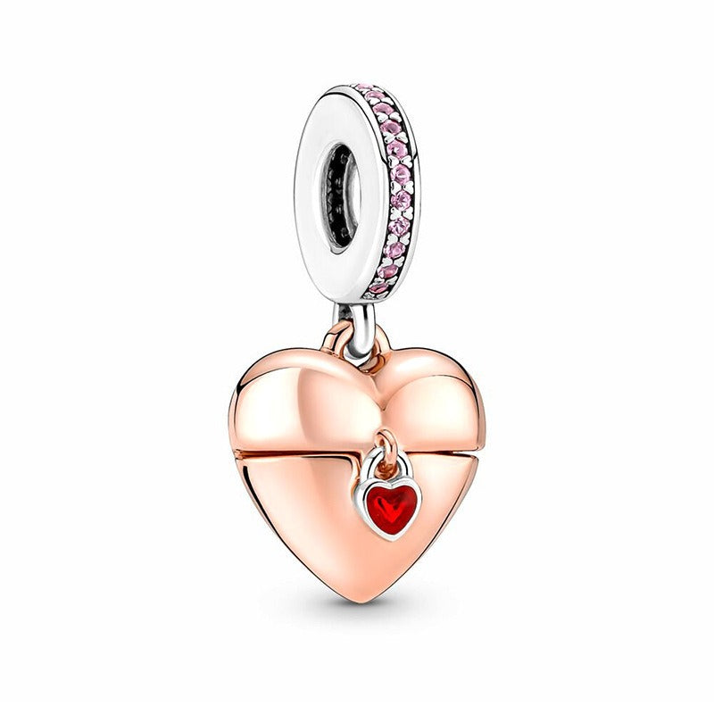 S925 sterling silver eternal confession double surround heart small motorcycle DIY accessories - Korvel