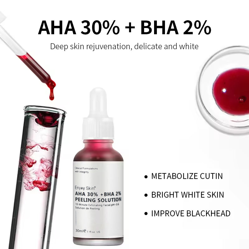 Hot Sell Natural Organic AHA 30% BHA 2% Serum Deep Peeling Exfoliating Solution Skin Facial Serum - Korvel