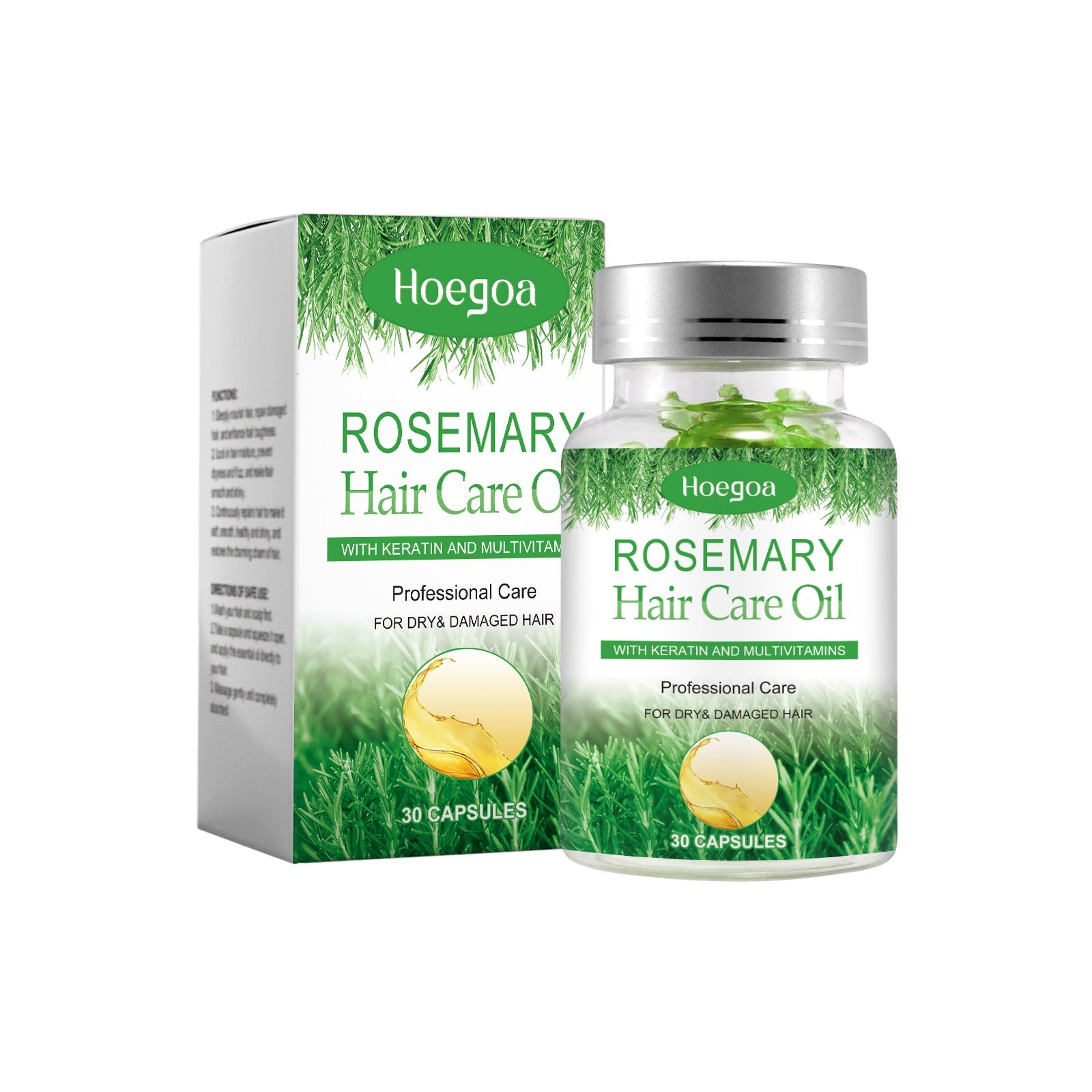 Rosemary Hair Care Capsules Nourishing Hair Care Capsules Soothing And Repairing Frizzy Rosemary Capsules - Korvel