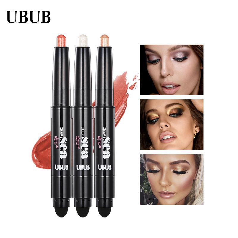 UBUB Eye Pencil Eyeshadow Silkworm Pen Velvet Shimmer Earth Double Color Eye Shadow Cream Glitter Makeup Palette Cosmetics - Korvel