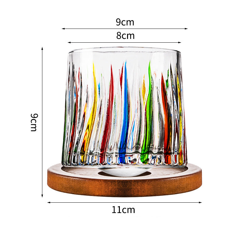 Hand drawn rotating glass cups multiple multi-purpose whiskey glasses rotating glass cups - Korvel