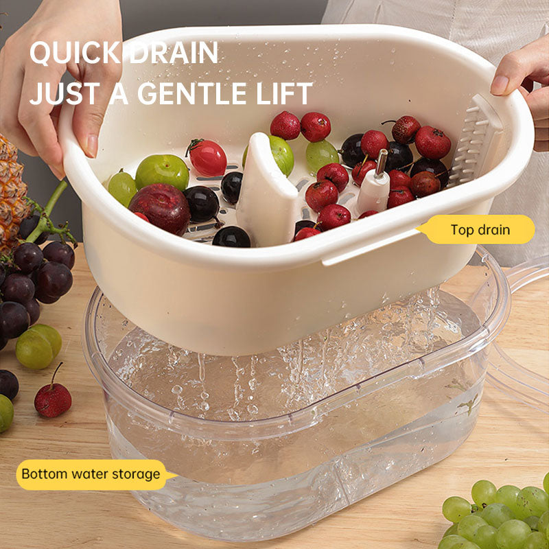 Fruit and vegetable washer drain basket household washing machine kitchen ingredients washing basket - Korvel