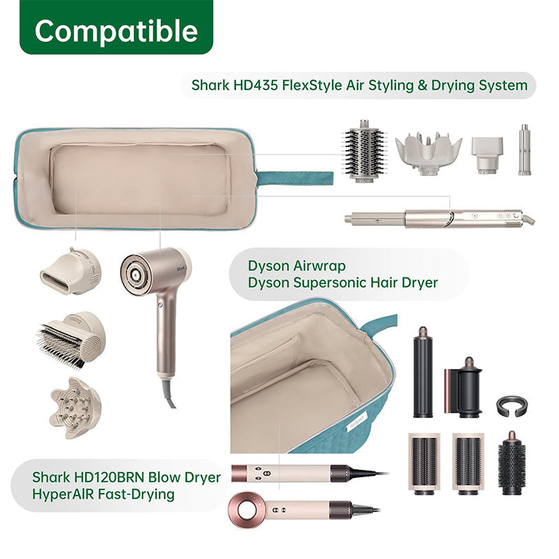 Beige Case for Dyson Airwrap & Revlon Tools: Travel Bag & Organizer. - Korvel
