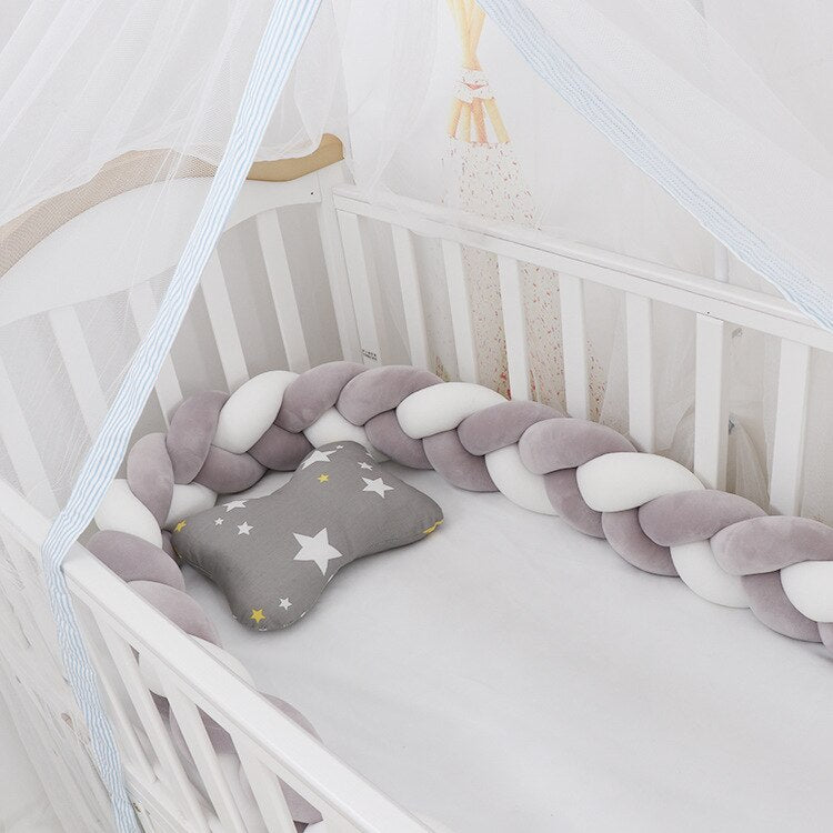 Coussin de Bumper de Lit Braid Knot pour Bébé de 100 cm Premium