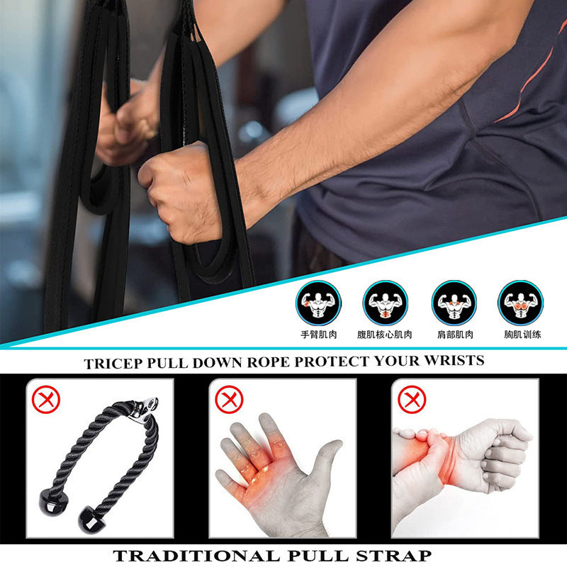 Gym Arm Two Head Three Head Equipment Muscle Rope Muscle Exercise Pulling Down Double Head Tension Accessories Pulling Rope - Korvel