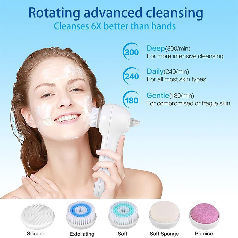 3 In 1 Electric Facial Cleaner Sonic Vibration Facial Brush Machine Waterproof Facial Cleansing Brush - Korvel