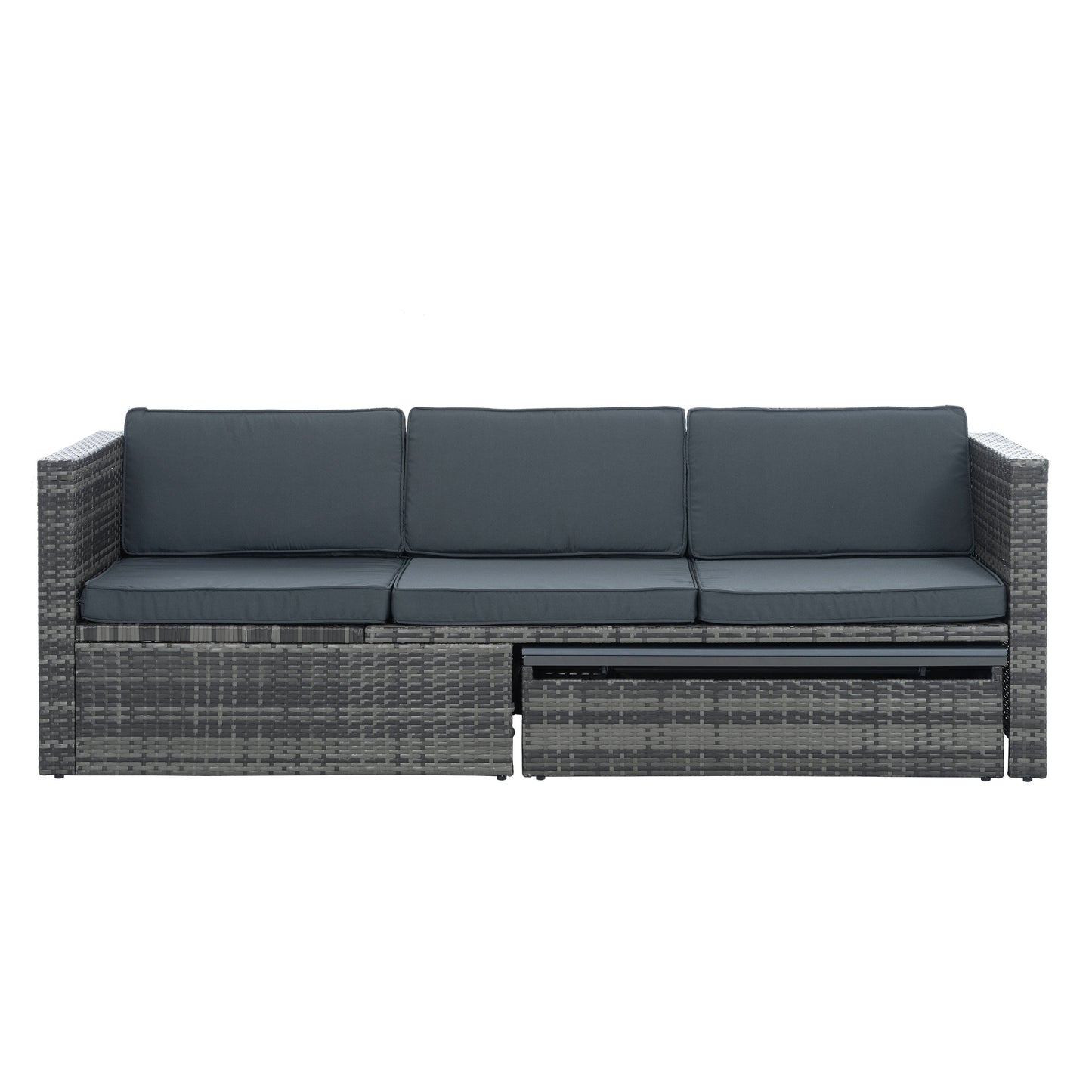 Patio Furniture, Outdoor Furniture, Seasonal PE Wicker Furniture,5 Set Wicker Furniture With Plywood Coffee Table - Korvel