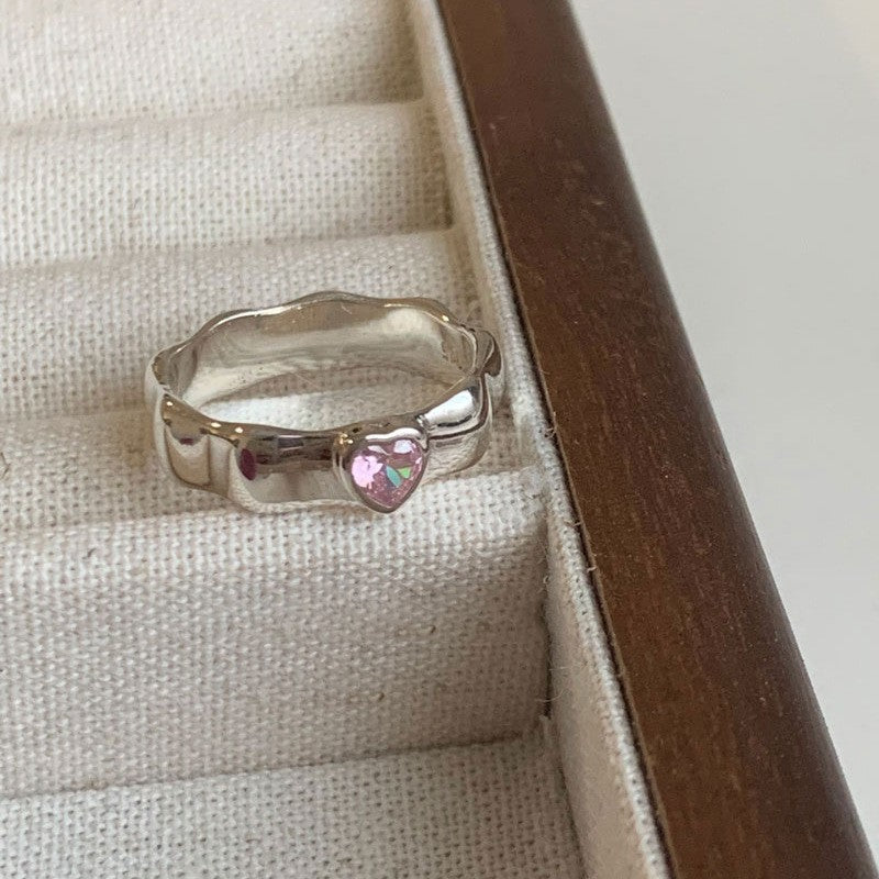 Anillo de Diamante de Circonita de Color Dopamina Love para Mujeres